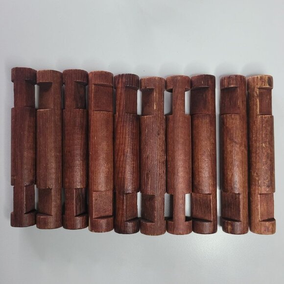 Lincoln Logs Replacement Wood 10 Pcs 4.5 Inch Vtg Building Construction 2 Notch - Picture 1 of 5